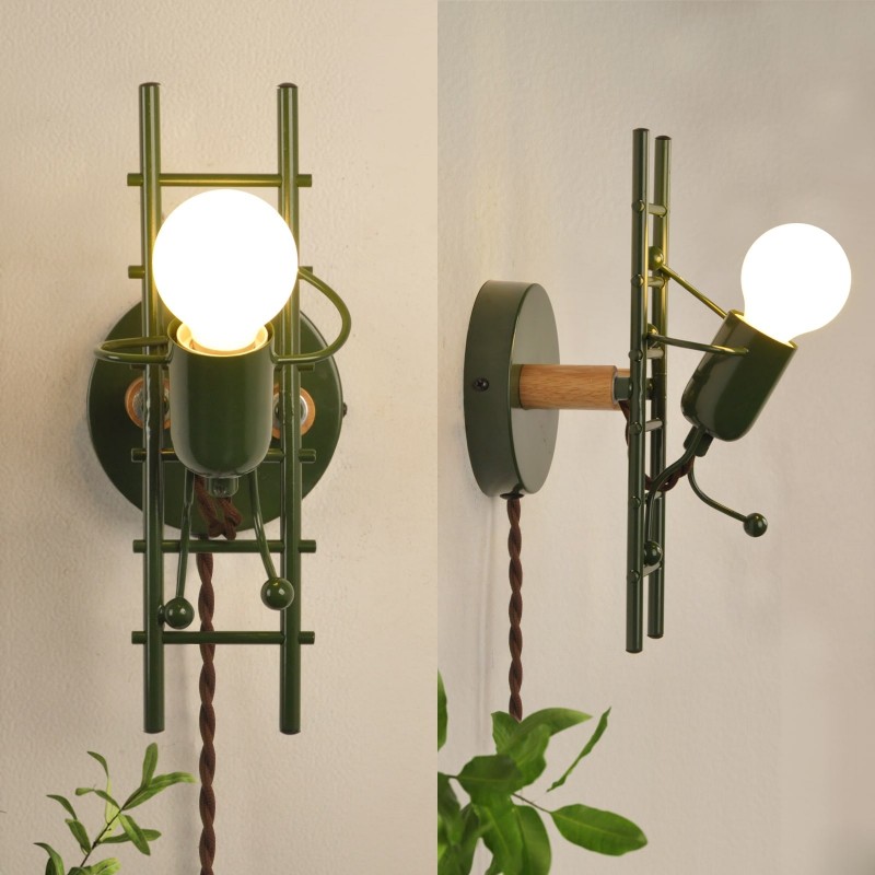 lampe murale verte