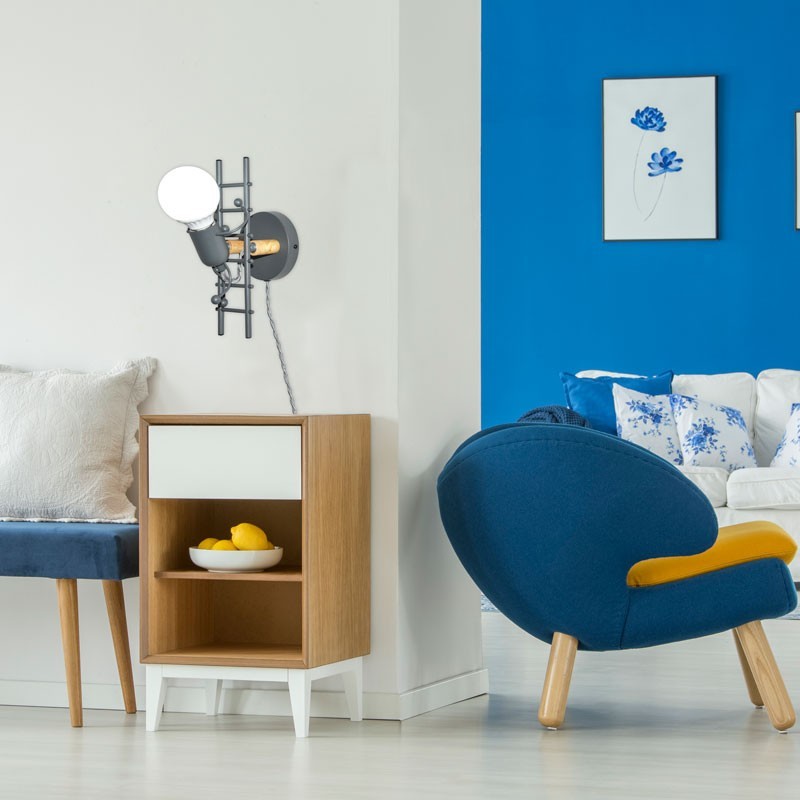 Applique murale avec prise et interrupteur Applique murale avec prise et interrupteur