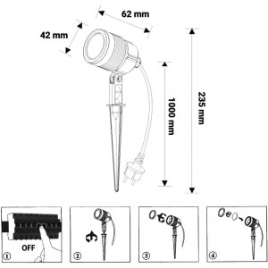 dimensions spot led