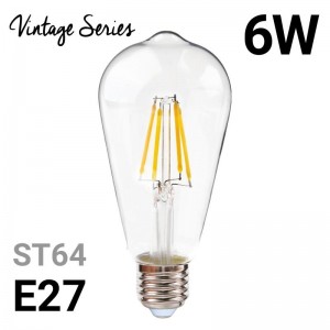 Ampoule E27 Vintage 6 Pièces Ampoule Edison ST64 4W Décorative Rétro  Antique Lampe Filament Blanc Chaud pour Restaurant Café Bar