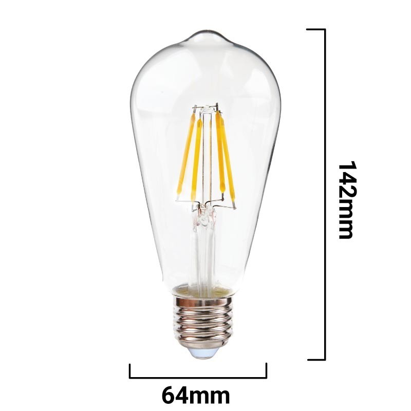 BESLAM Ampoule LED E27 ST64 Vintage, 6W 450LM Rétro Blanc Chaud Spirale  Filament à enroulement Lampe à vis Non Dimmable, Équivalent à incandescence  60W, 2500K Edison Ampoules de Verre, Lot de 6 