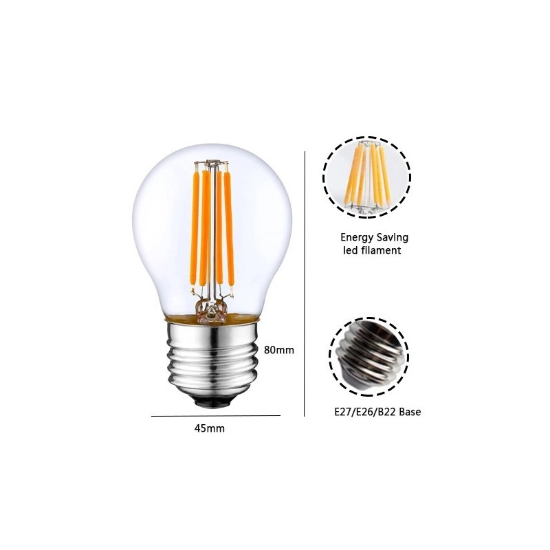 Ampoule LED sphérique G45 E27 5W Ampoule LED sphérique G45 E27 5W