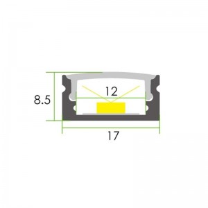 Profilé en aluminium 17x8 mm. Envoi sous 24h - 48h !!!