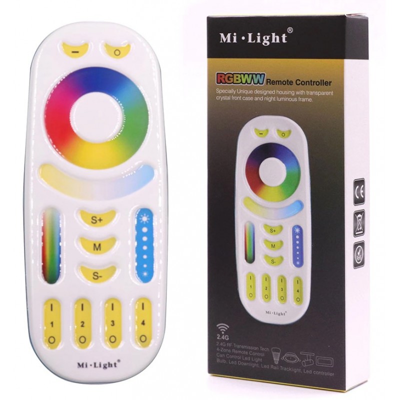 Spot LED RGB+CCT GU10 4W pilotable avec télécommande RF Mi-Light