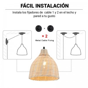 Lampe suspendue en rotin