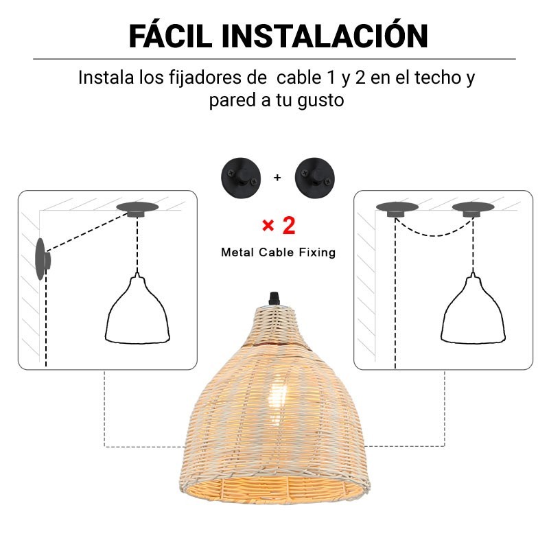 Lampe suspendue en rotin
