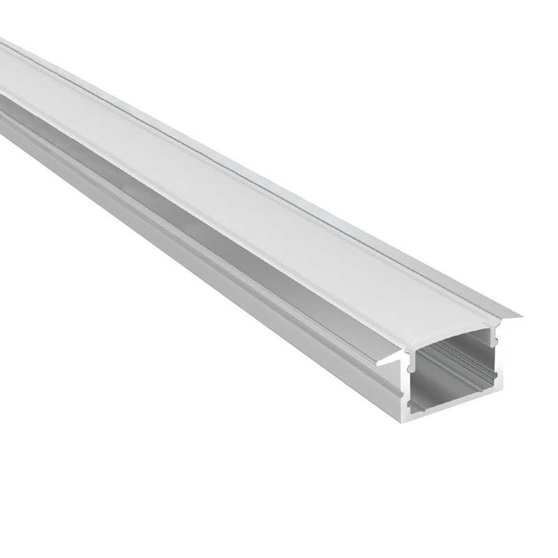 Profilé en aluminium encastrable pour ruban LED ≤ 15mm - 18.5x12mm - 2 mètres