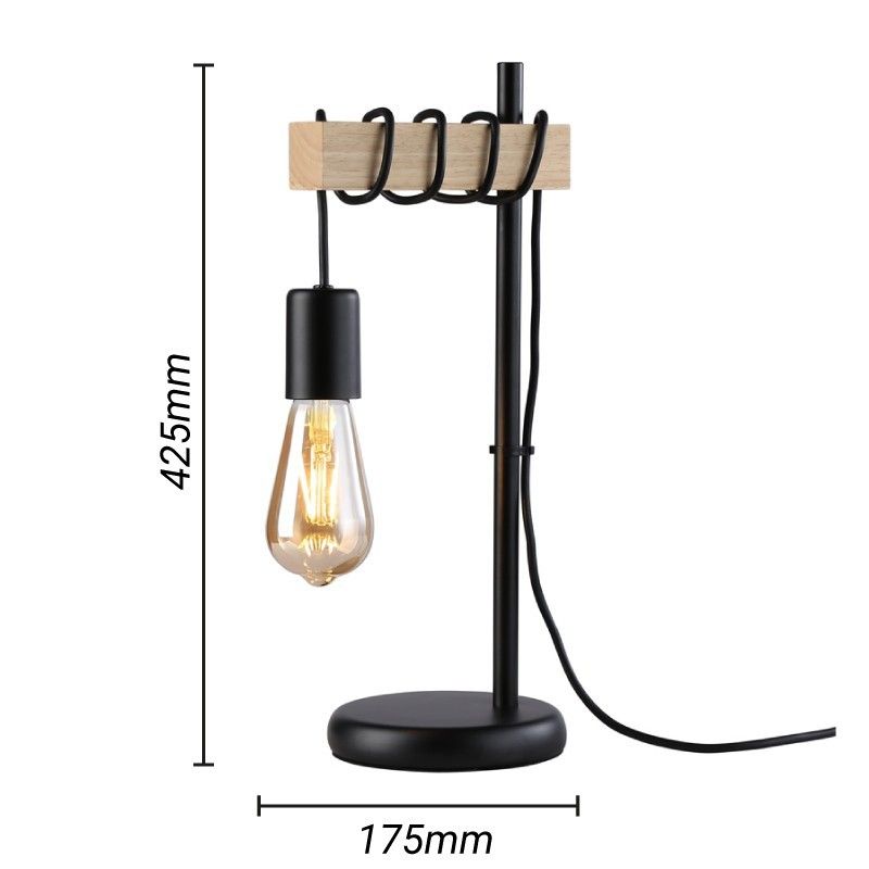 Métal Lampe de table,douille E27,lampadaire avec prise et interrupteur,  jusqu'à 60W,lampe décorative pour Edison rétro industriel,pour  salon,chambre