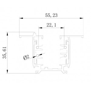 Acheter rail triphasé encastrable pour spots LED (2 mètres)