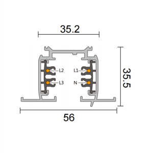 Acheter rail triphasé encastrable pour spots LED (2 mètres)