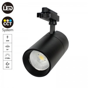 Spots LED pour rail monophasé 30W 2700lm CCT