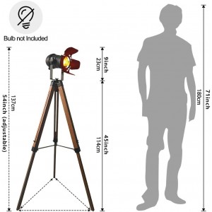 Lampadaire projecteur sur pied ajustable façon cinéma