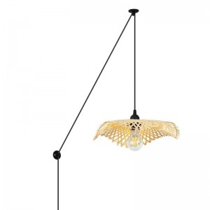 Lampe suspendue en osier avec câble "ALINA"