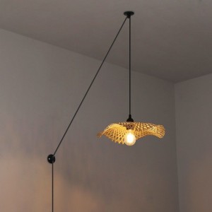 Lampe suspendue en osier avec câble "ALINA"