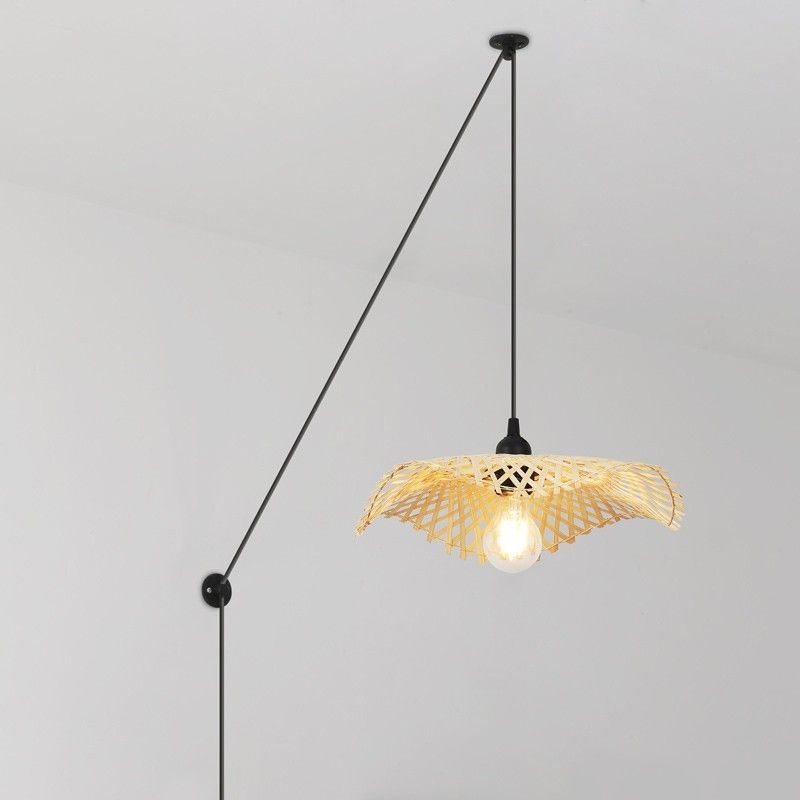 Lampe suspendue en osier avec câble "ALINA"