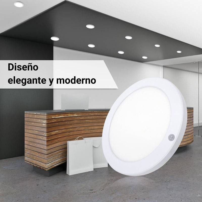 Plafonnier LED 18 W – capteur de mouvement PIR + CCT Plafonnier LED 18 W – capteur de mouvement PIR + CCT