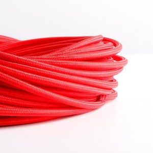 Câble électrique rond enrobé de coton Rouge