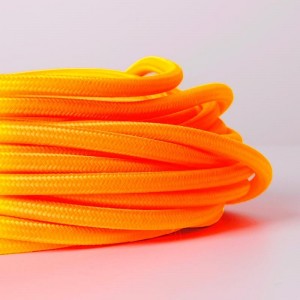 Câble d'alimentation rond enrobé de coton Orange Citrus