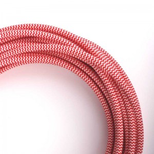 Câble électrique zigzag, rouge et blanc