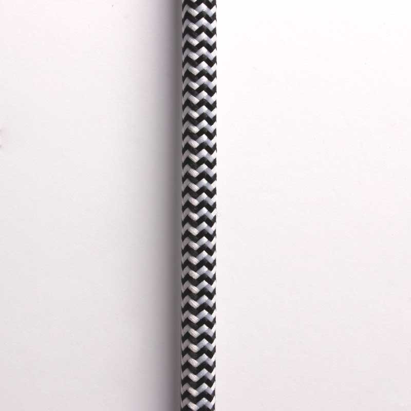 Câble effet soie ZigZag noir et blanc