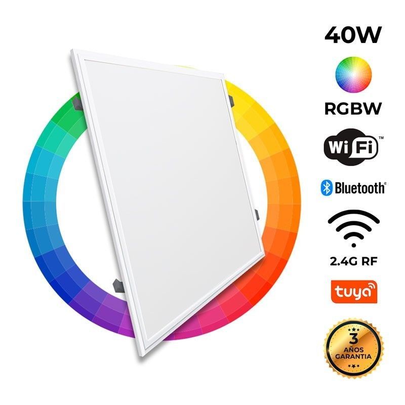 Panneau LED RGBW + CCT encastré 60x60cm 40W WIFI Smart avec KIT