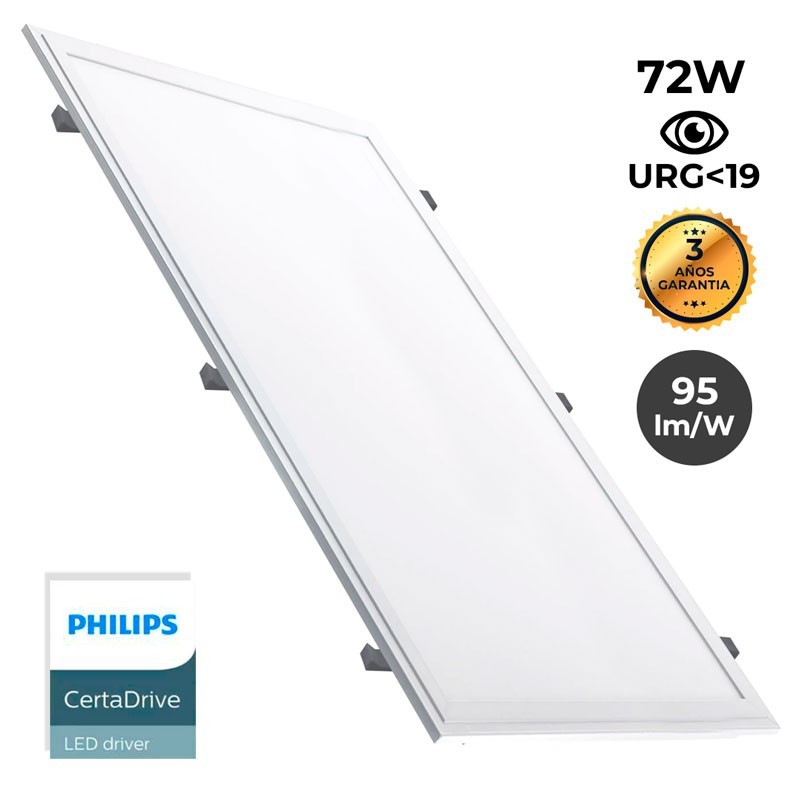 Panneau LED encastré 1200X600mm Slim 72W PHILIPS DRIVER UGR19 avec KIT de montage