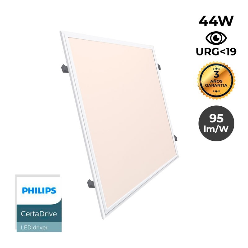 Panneau LED 60X60cm avec kit encastrable 44W UGR19 Driver Philips