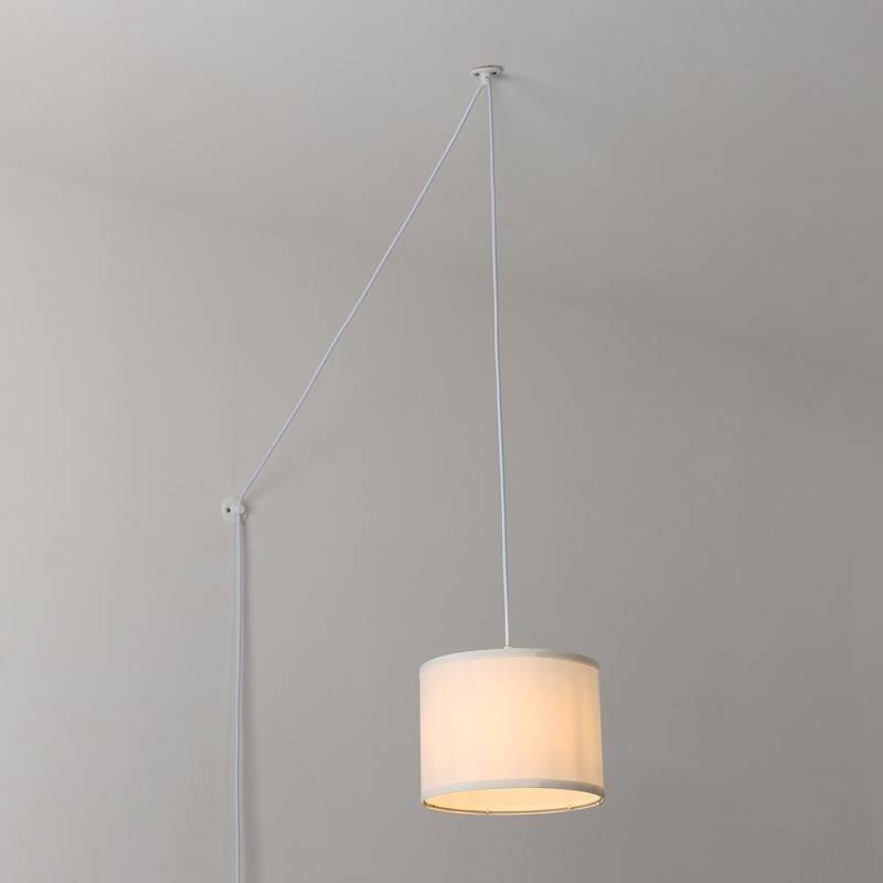 Suspension avec câble et abat-jour en tissu "KIM".