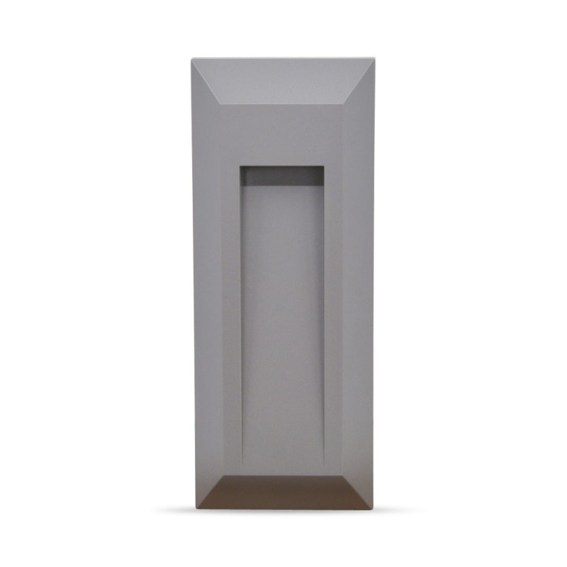 BALISE DE SURFACE RECTANGULAIRE 1W 230V-AC 120X80MM IP65  3000K GRISE (Lumière indirecte)