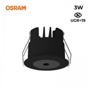 Mini spot LED encastrable 3W faible UGR 40x32,1mm