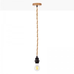 Suspension en bois pour ampoule E27 130cm