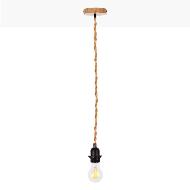 Suspension en bois pour ampoule E27 130cm