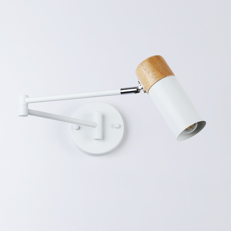 Applique "Logan" E27 G45 Blanc et bois Applique "Logan" E27 G45 Blanc et bois