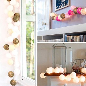 BESTA - Boule de Coton Guirlande Lumineuse Boules de Coton avec Prise, 3,5  m, 20 Boules LED Guirlande Lumineuse pour Intérieur, Décoration Veilleuse  comme Noël, Mariage, Fête, Chambre (Coloré) - Guirlandes lumineuses - Rue  du Commerce