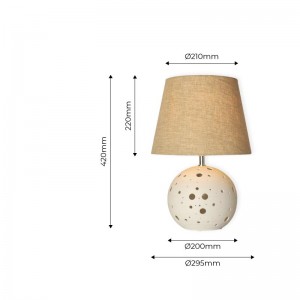 Lampe de table en porcelaine à double éclairage 2x25W E27