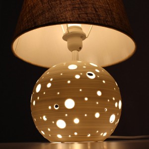 Lampe de table en porcelaine à double éclairage 2x25W E27