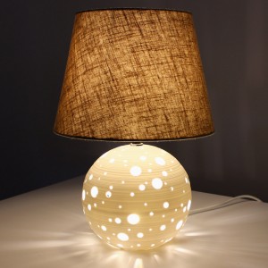 Lampe de table en porcelaine à double éclairage 2x25W E27