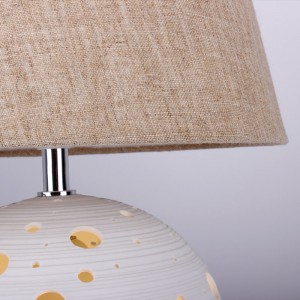 Lampe de table en porcelaine à double éclairage 2x25W E27