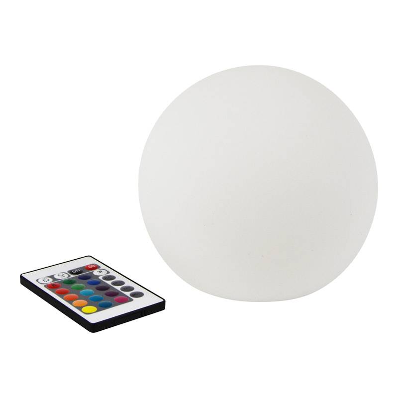 Boule lumineuse LED RGBW 15cm rechargeable extérieur