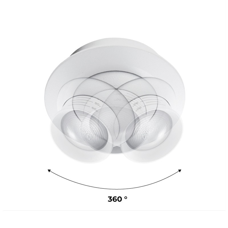 Spot orientable tournant la lentille. Spot orientable tournant la lentille.