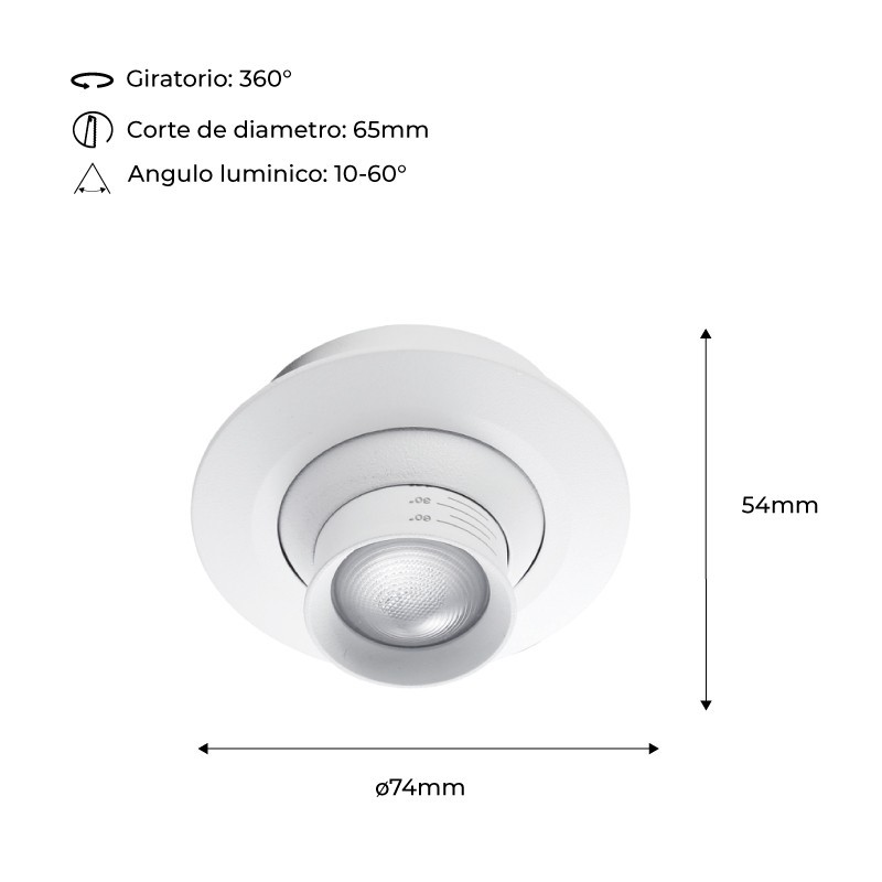 Mini spot 3W angle d'éclairage réglable en blanc chaud Mini spot 3W angle d'éclairage réglable en blanc chaud
