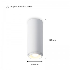 Spot 8W angle d'éclairage réglable 2800K