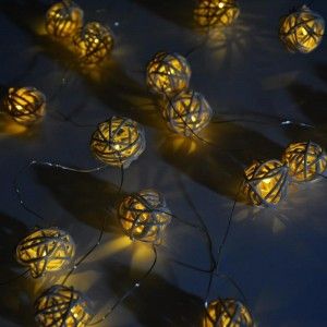 Guirlande lumineuse LED extérieur / intérieur en osier