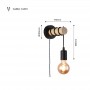 Lampe murale en bois avec interrupteur et prise "MILA"