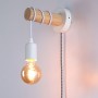 Lampe murale en bois avec interrupteur et prise "MILA"