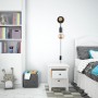 Lampe murale en bois avec interrupteur et prise "MILA"