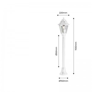 Dimensions du lampadaire "Mizar/Anna"