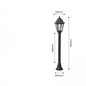 Dimensions du lampadaire "Mizar/Anna"