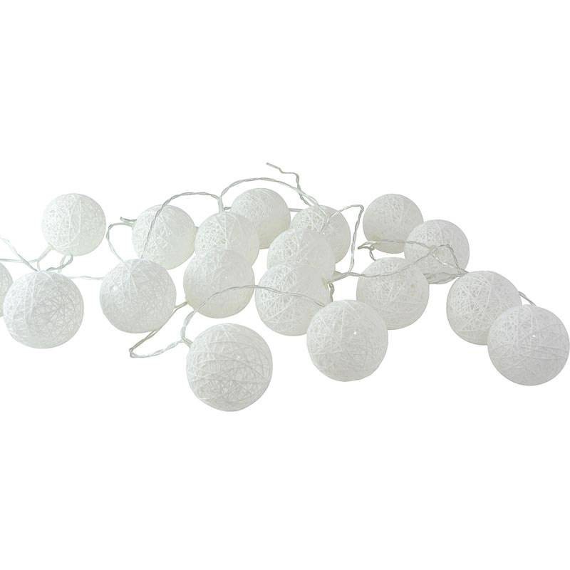 Guirlande LED lumineuse boules de coton (Blanc chaud)