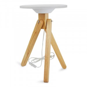 Table lumineuse LED en bois avec plateau en méthacrylate